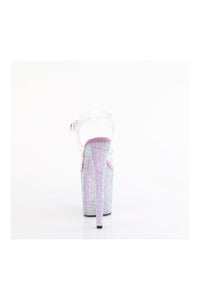 Pleaser BEJEWELED-808RRS Clear Vinyl Sandal in Clear Vinyl