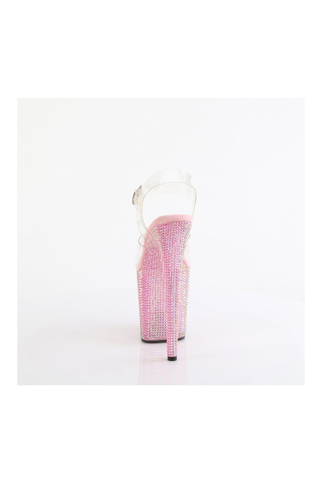 Pleaser BEJEWELED-808RRS Clear Vinyl Sandal in Clear Vinyl