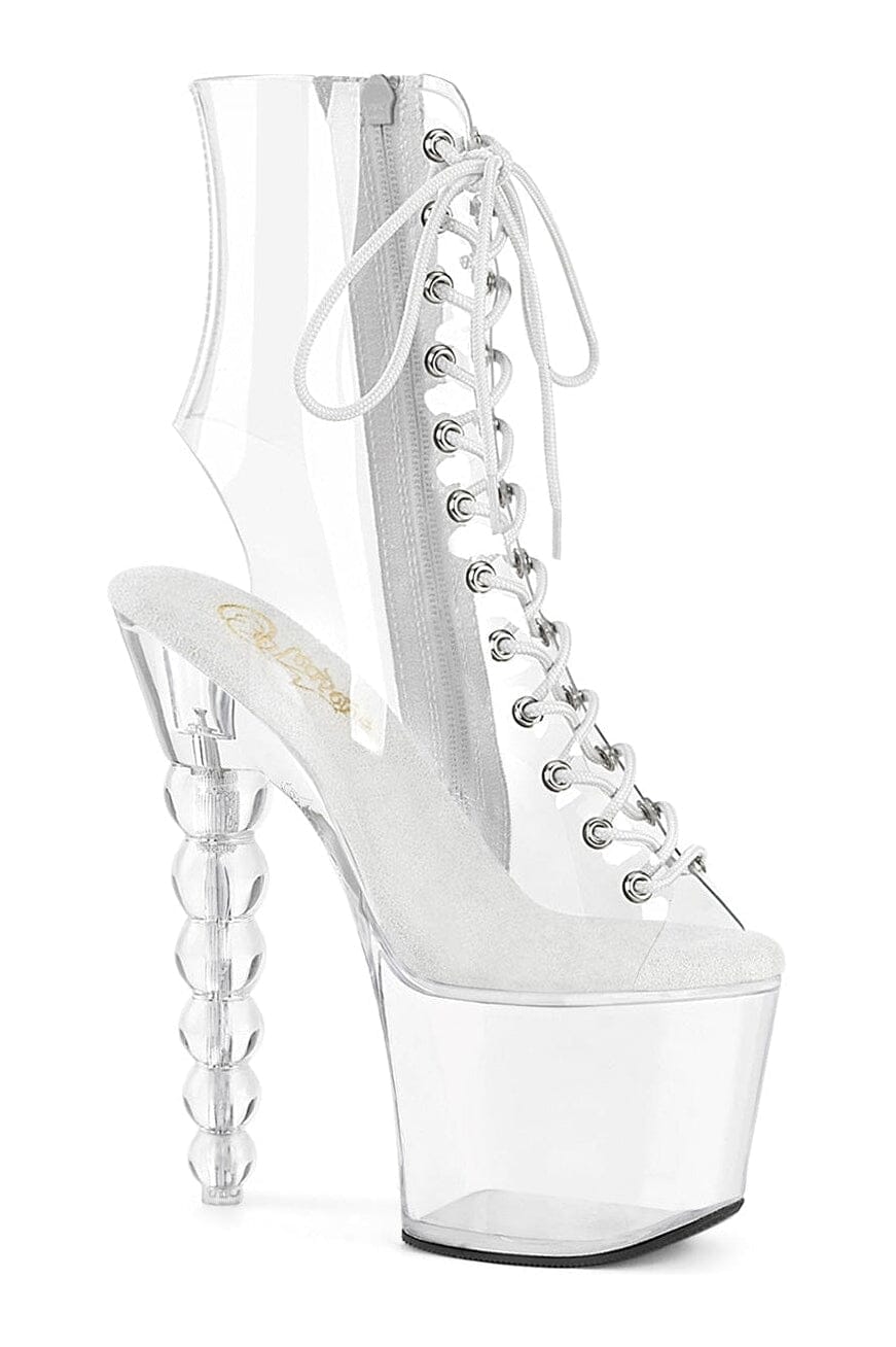 Pleaser BLISS-1016C Clear Vinyl Ankle Boot in Clear Vinyl from SexyShoes.com