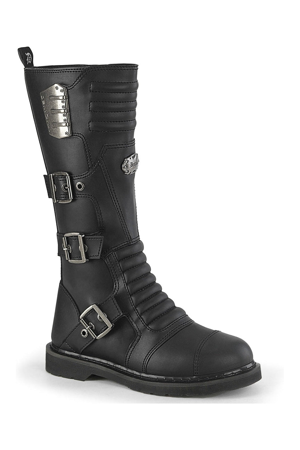 BOLT-405 Black Vegan Leather Combat Boot