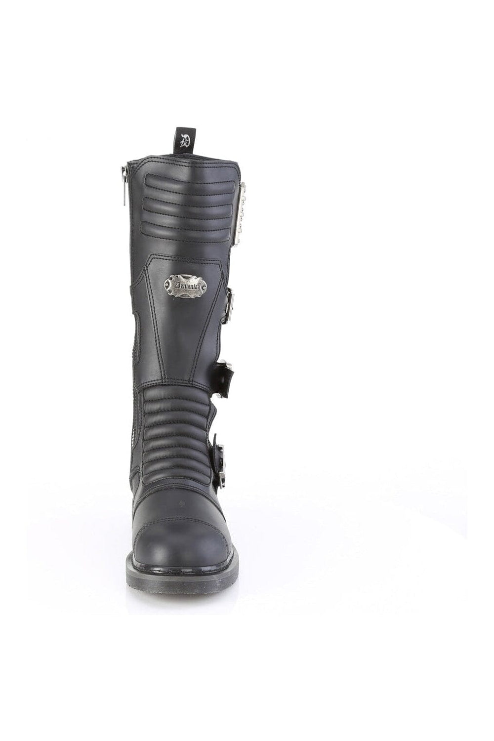 Demonia BOLT-405 Black Vegan Leather Combat Boot in Black Vegan Leather