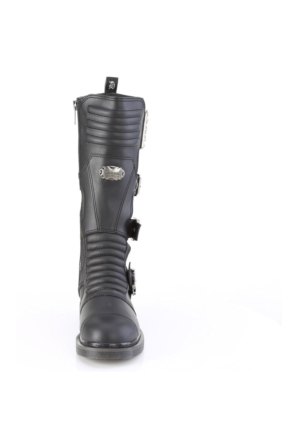 Demonia BOLT-405 Black Vegan Leather Combat Boot in Black Vegan Leather