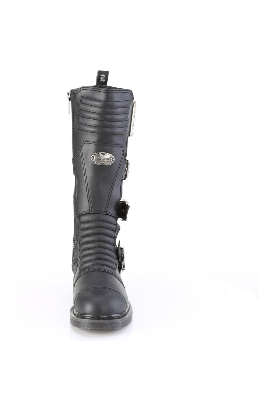 Demonia BOLT-405 Black Vegan Leather Combat Boot in Black Vegan Leather
