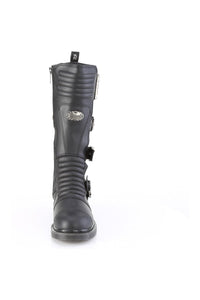 Demonia BOLT-405 Black Vegan Leather Combat Boot in Black Vegan Leather