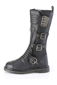 Demonia BOLT-405 Black Vegan Leather Combat Boot in Black Vegan Leather