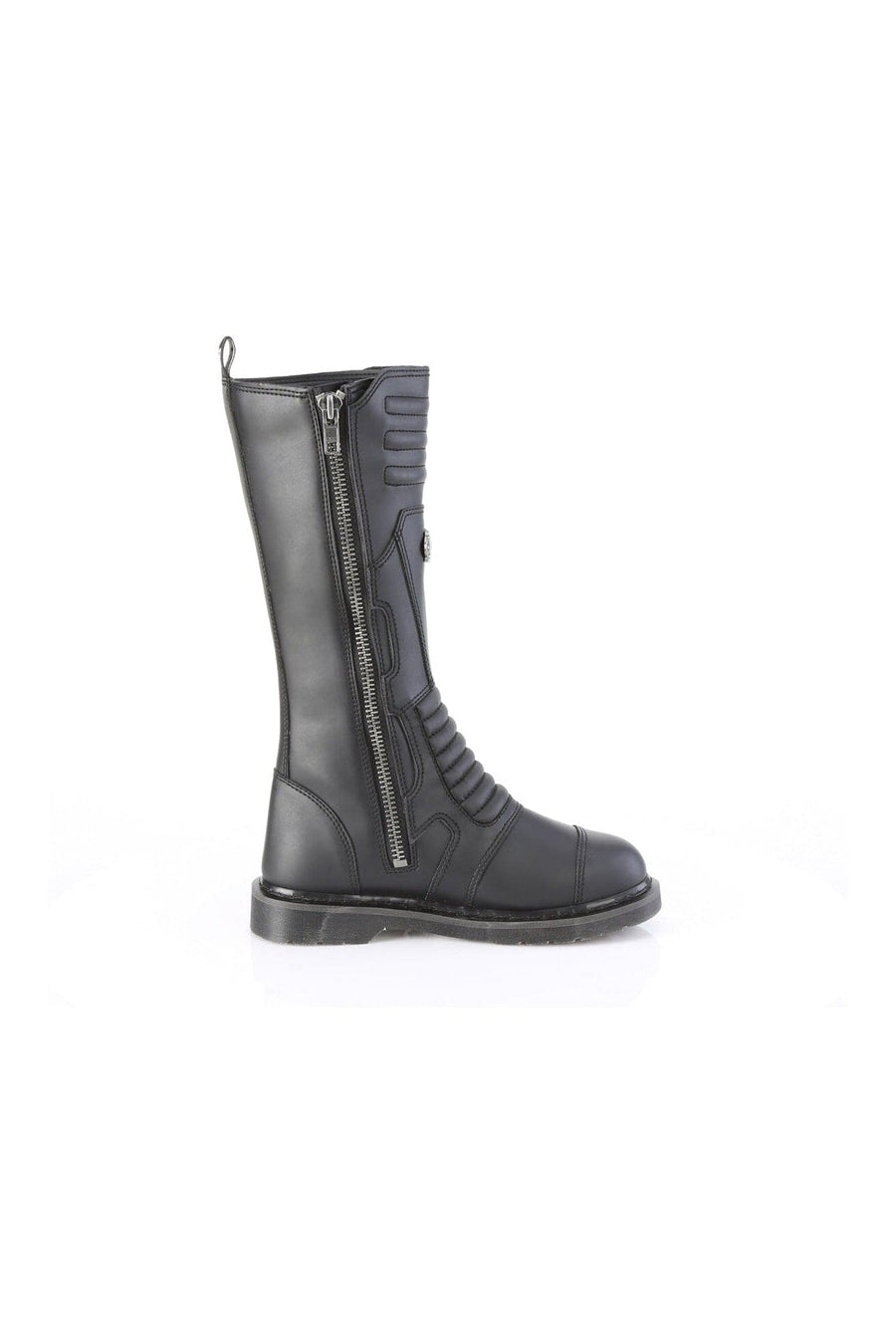 Demonia BOLT-405 Black Vegan Leather Combat Boot in Black Vegan Leather
