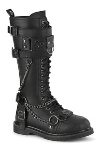 Demonia BOLT-415 Black Vegan Leather Combat Boot in Black Vegan Leather from SexyShoes.com