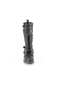 Demonia BOLT-415 Black Vegan Leather Combat Boot in Black Vegan Leather