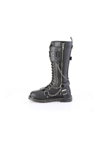 Demonia BOLT-415 Black Vegan Leather Combat Boot in Black Vegan Leather