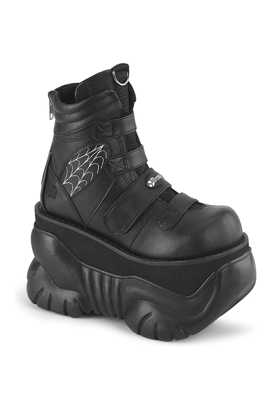 BOXER-70 Black Vegan Leather Ankle Boot