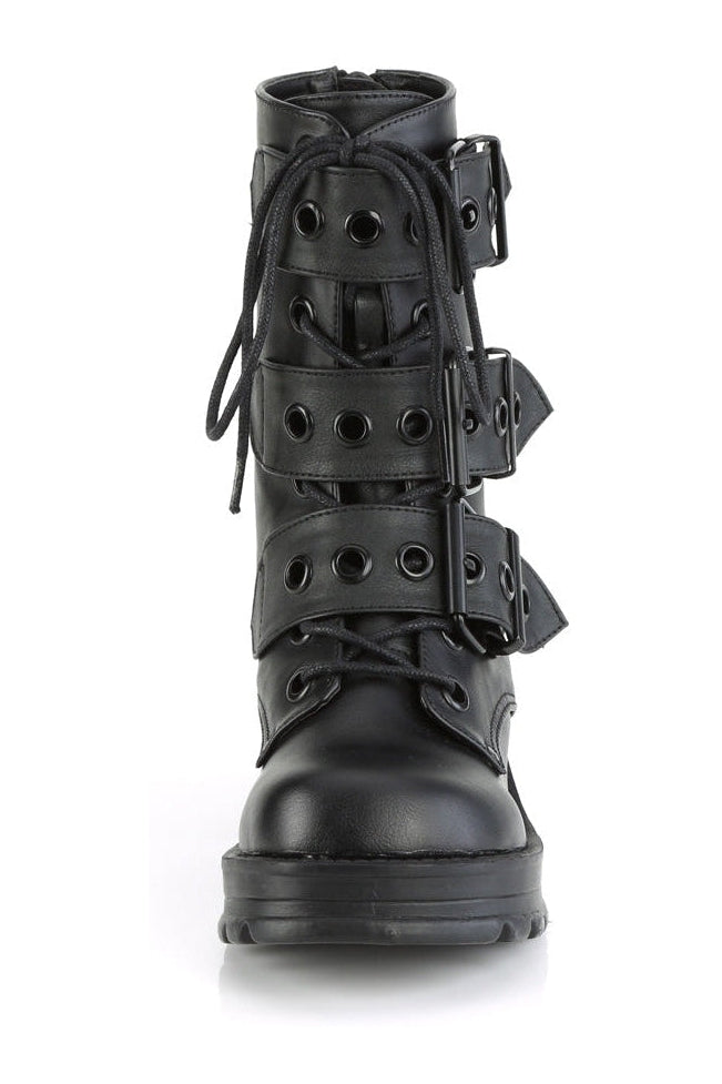 BRATTY-118 Black Vegan Leather Ankle Boot
