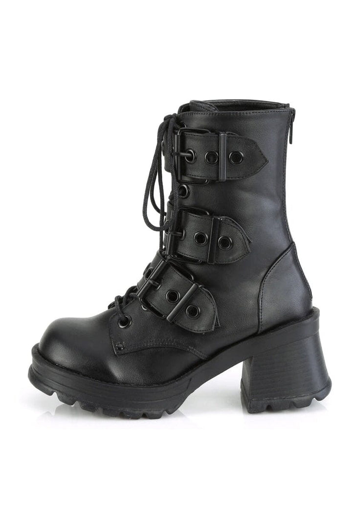 BRATTY-118 Black Vegan Leather Ankle Boot