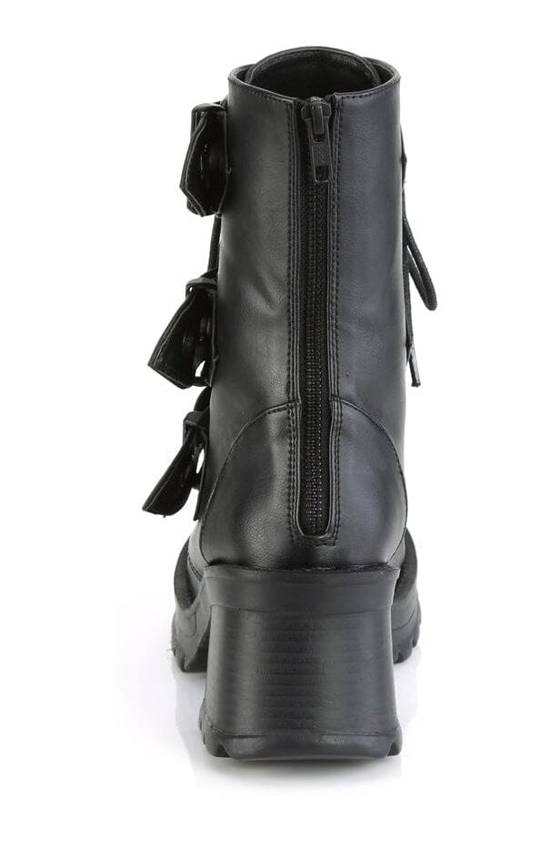 BRATTY-118 Black Vegan Leather Ankle Boot