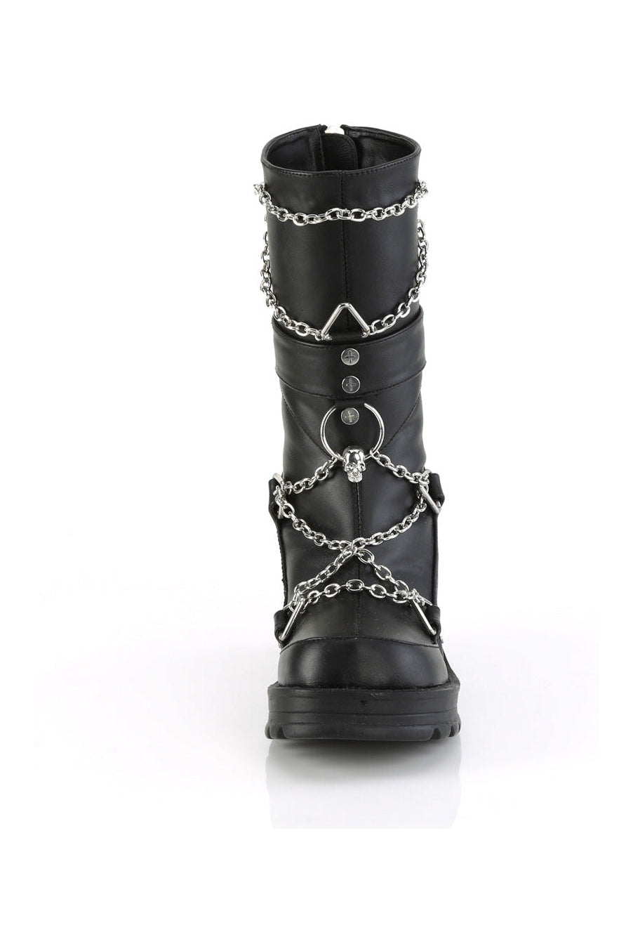 BRATTY-120 Black Vegan Leather Knee boot