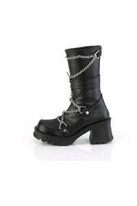 Demonia BRATTY-120 Black Vegan Leather Knee boot in Black Vegan Leather