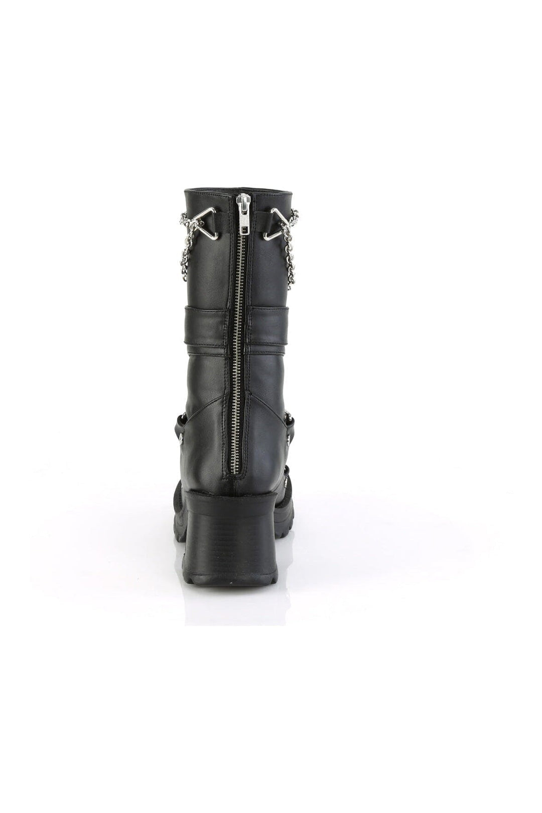 Demonia BRATTY-120 Black Vegan Leather Knee boot in Black Vegan Leather