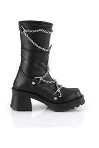Demonia BRATTY-120 Black Vegan Leather Knee boot in Black Vegan Leather
