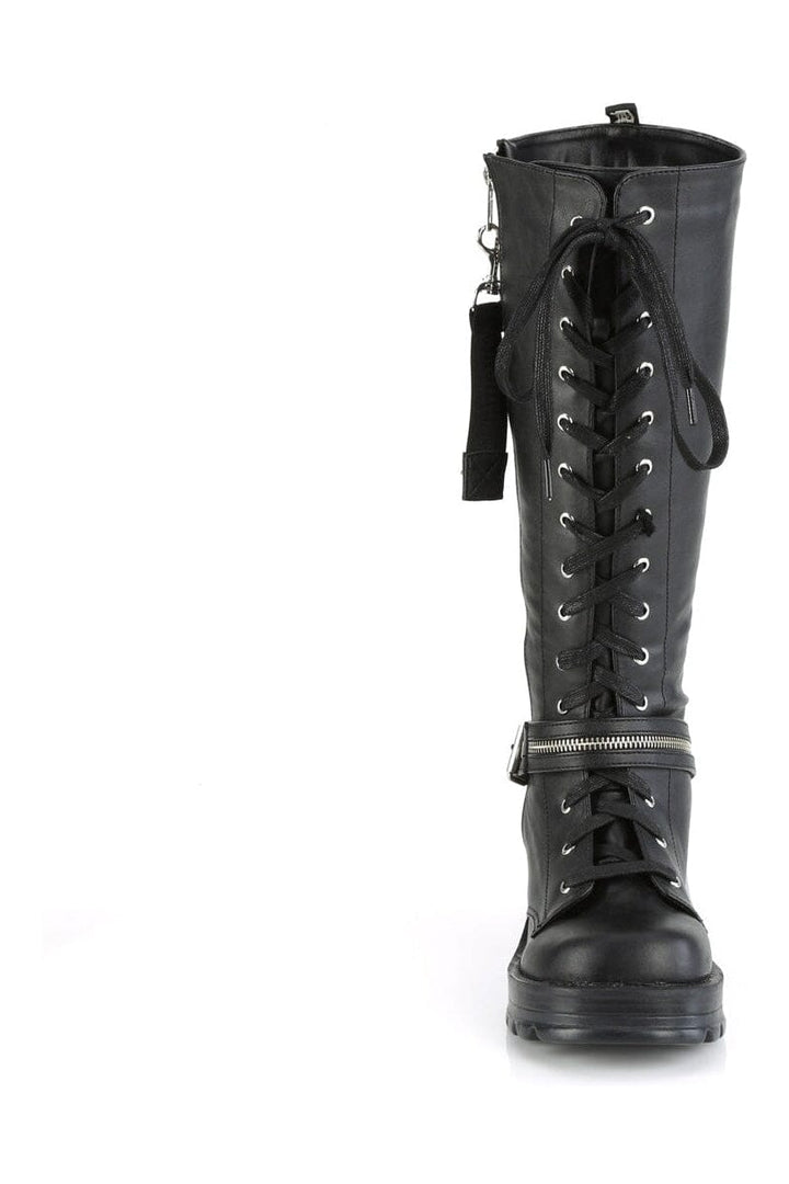 BRATTY-206 Black Vegan Leather Knee Boot