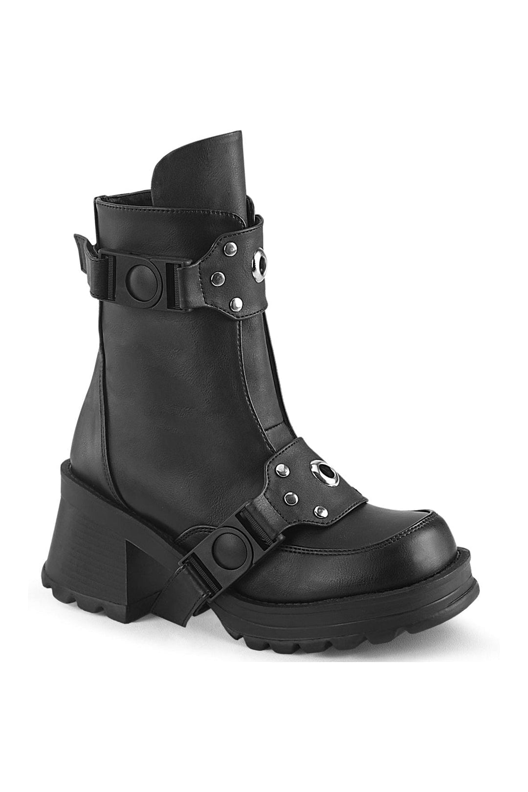 BRATTY-56 Black Vegan Leather Ankle Boot