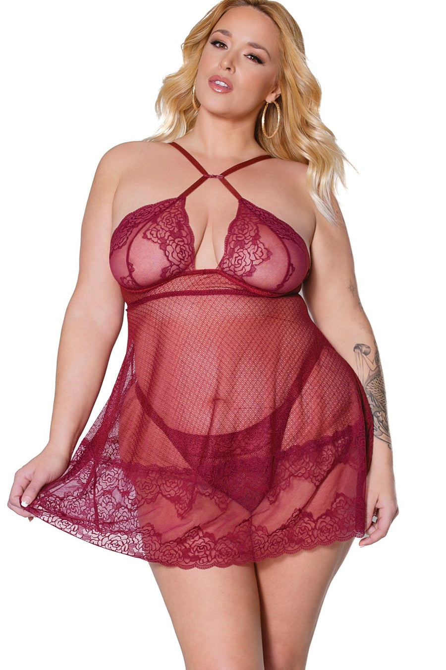 Babydoll With Adjustable Thong-Babydolls-SEXYSHOES.COM