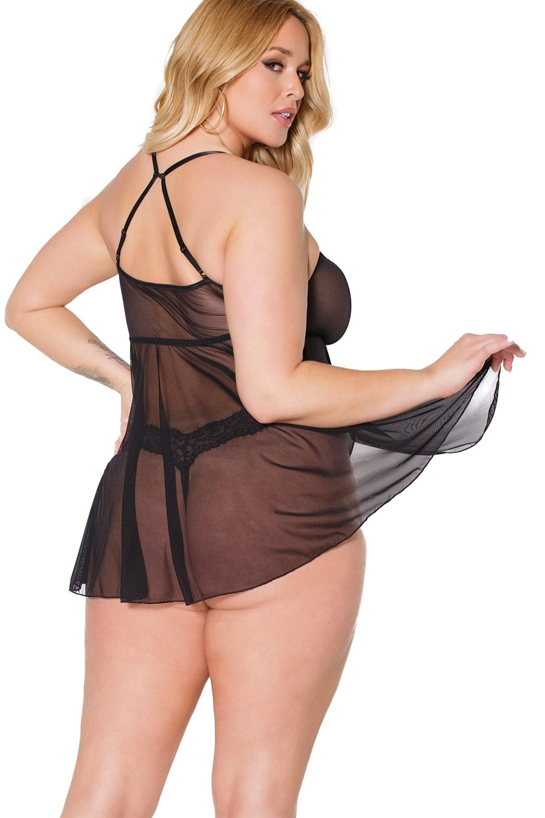 Babydoll With Side Slight Skirt-Babydolls-SEXYSHOES.COM