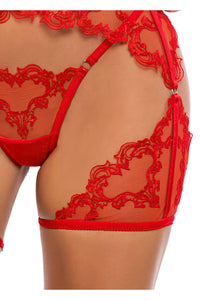 Roma Confidential Baroque Heart 3 Piece Chaps Set in Red 