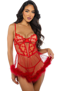Baroque Heart Babydoll 2-Piece Set-Lingerie Sets-SEXYSHOES.COM