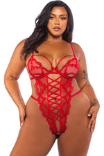 Baroque Heart Crotchless Teddy