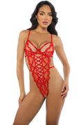 Baroque Heart Crotchless Teddy
