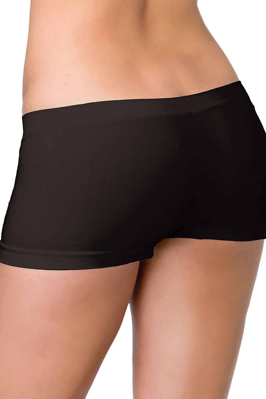 Leg Avenue Basic Seamles Cheeky Boyshorts in Black  from SexyShoes.com