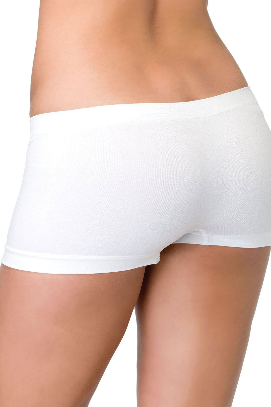 Leg Avenue Basic Seamles Cheeky Boyshorts in White  from SexyShoes.com