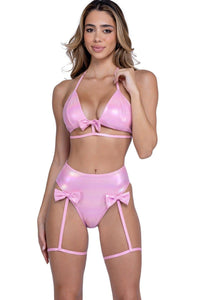 Roma Confidential Bikini Brief with Bows in Pink  from SexyShoes.com
