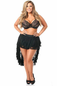 Daisy Corsets Black Lace High Low Lace Skirt in Black  from SexyShoes.com