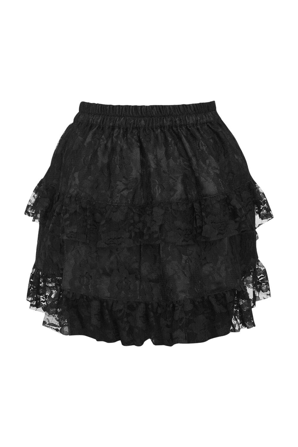 Daisy Corsets Black Lace Ruched Bustle Skirt in Black 