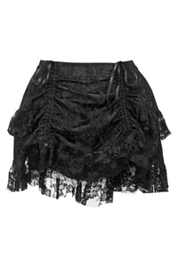 Daisy Corsets Black Lace Ruched Bustle Skirt in Black  from SexyShoes.com