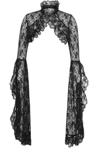 Black Lace Shrug Bolero Jacket-Cape + Bolero-SEXYSHOES.COM