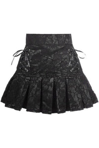 Daisy Corsets Black Satin w/Black Lace Overlay Lace Up Skirt in Black  from SexyShoes.com