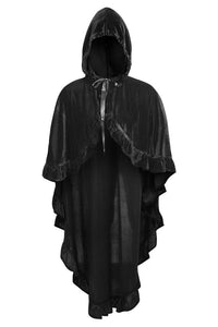 Daisy Corsets Black Velvet Hooded Ruffle Cape in Black  from SexyShoes.com