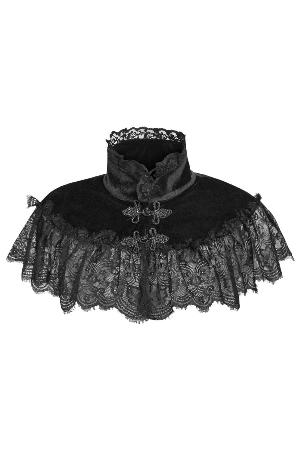 Daisy Corsets Black Velvet & Lace Capelet in Black  from SexyShoes.com