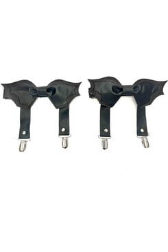 Black/Black Bat Leg Garters-Leg Garters-SEXYSHOES.COM
