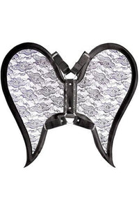 Daisy Corsets Black/Black Faux Leather & Lace Angel Wing Body Harness in Black  from SexyShoes.com