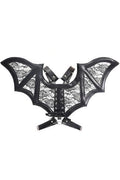 Black/Black Faux Leather & Lace Wing Harness
