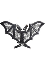 Black/Black Faux Leather & Lace Wing Harness