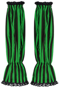 Black/Green Striped Smocked Sleeves