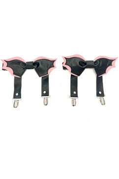 Black/Pink Bat Leg Garters-Leg Garters-SEXYSHOES.COM