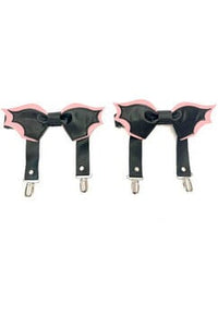 Black/Pink Bat Leg Garters-Leg Garters-SEXYSHOES.COM