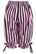 Black/Pink Striped Crepe Long Bloomers