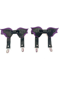 Black/Purple Bat Leg Garters
