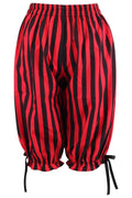 Black/Red Striped Crepe Long Bloomers