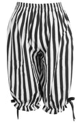 Black/White Striped Crepe Long Bloomers